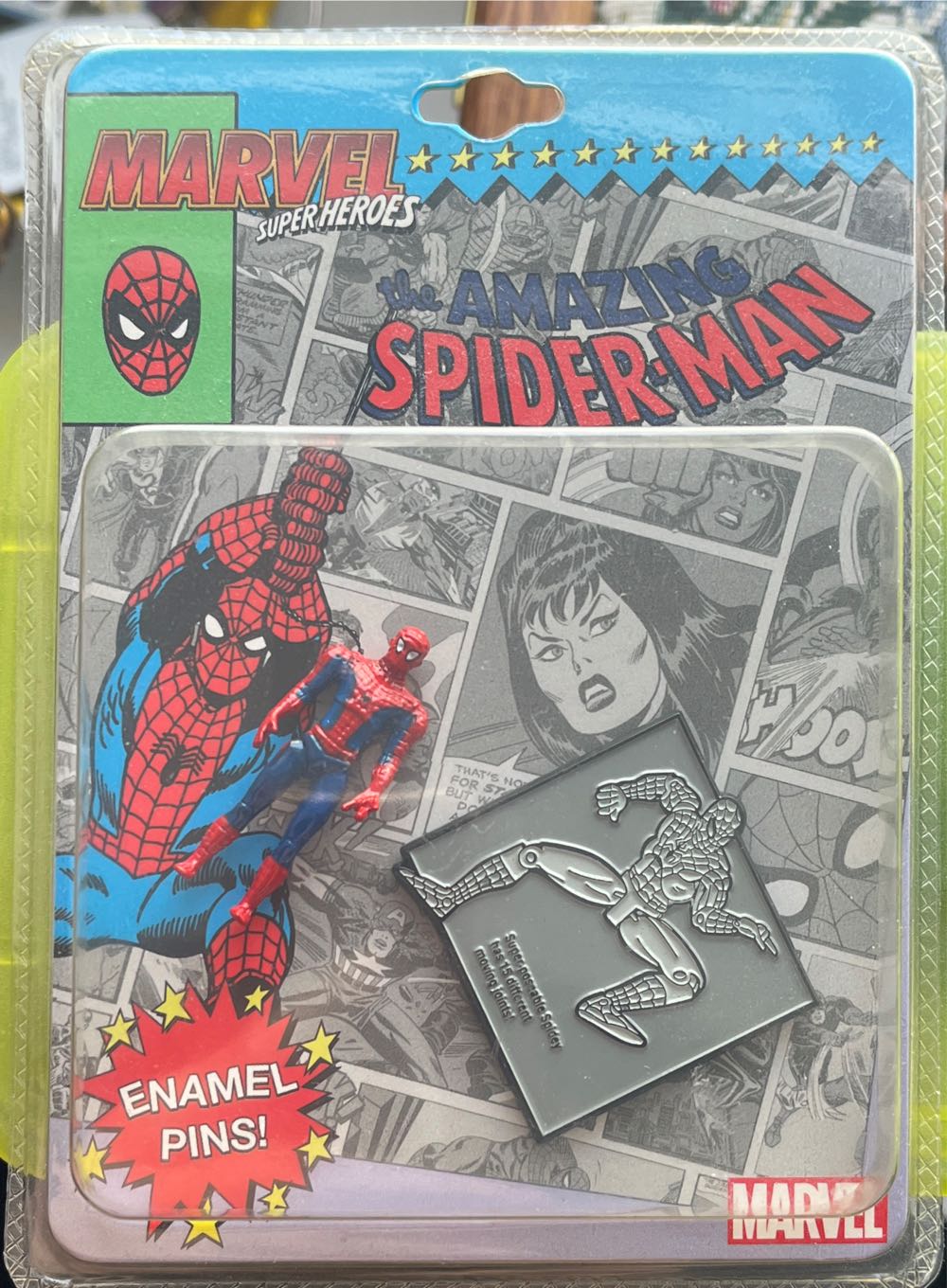 Marvel 80 Years Retro Action Figure Enamel Pin Set | Spider-man  pin collectible [Barcode 811411037161] - Main Image 2