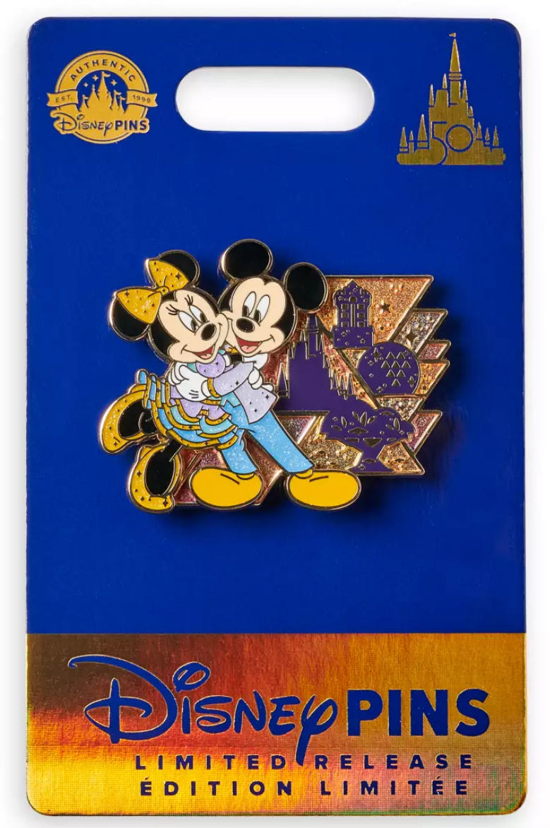 Walt Disney World 50th Anniversary – Mickey and Minnie Mouse Pin – Limited Release - Limited Release pin collectible [Barcode 465054339177] - Main Image 2
