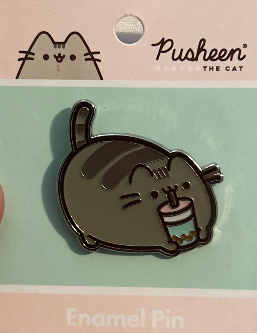Pusheen Drinking Boba  pin collectible - Main Image 1