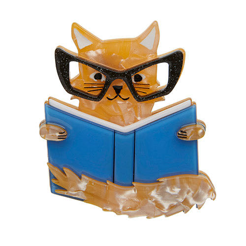 Erstwilder - Puss in Books (blue) - Brooch pin collectible - Main Image 2
