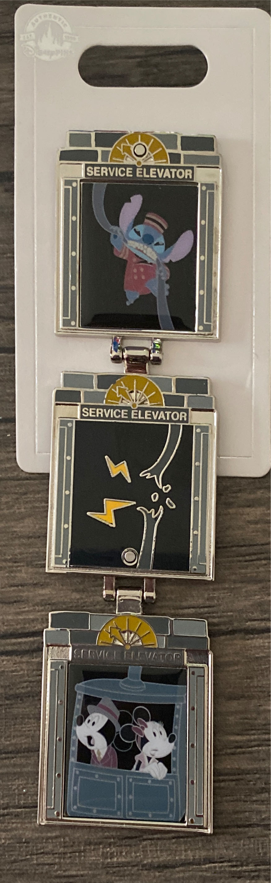 Tower Of Terror Mickey And Minnie Stitch Service Elevator  pin collectible - Main Image 2