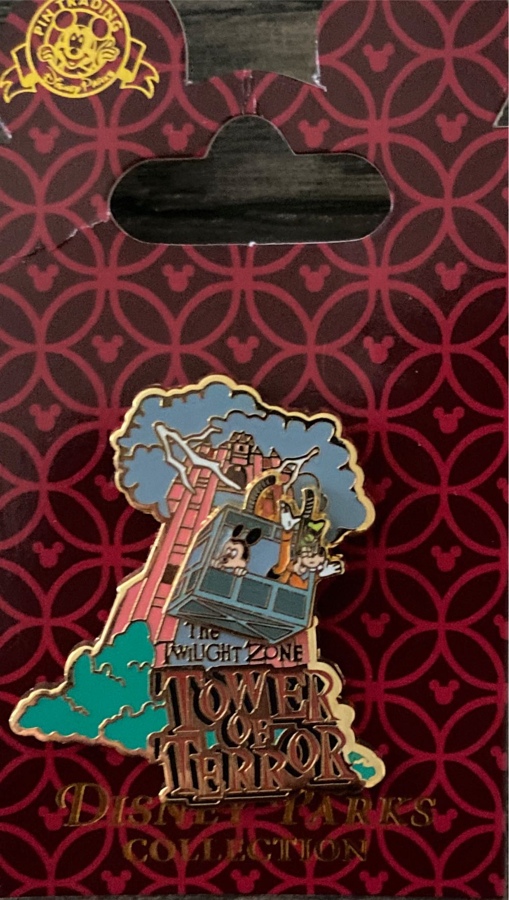 Twilight Zone Tower Of Terror Mickey And Goofy In Elevator Falling  pin collectible - Main Image 1