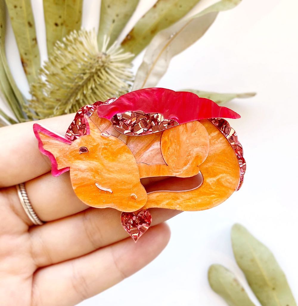 Deer Arrow - Diego the Dragon (sunset) - Brooch pin collectible - Main Image 4