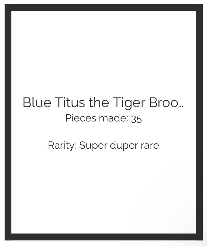 Deer Arrow - Titus the Tiger (blue) - Brooch pin collectible - Main Image 3