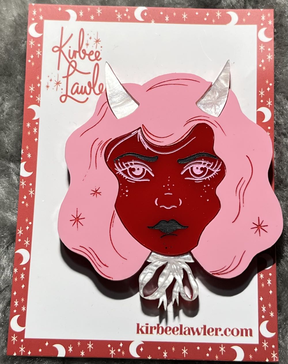 Kirbee Lawler - Devil Lady (pink) - Brooch pin collectible - Main Image 2