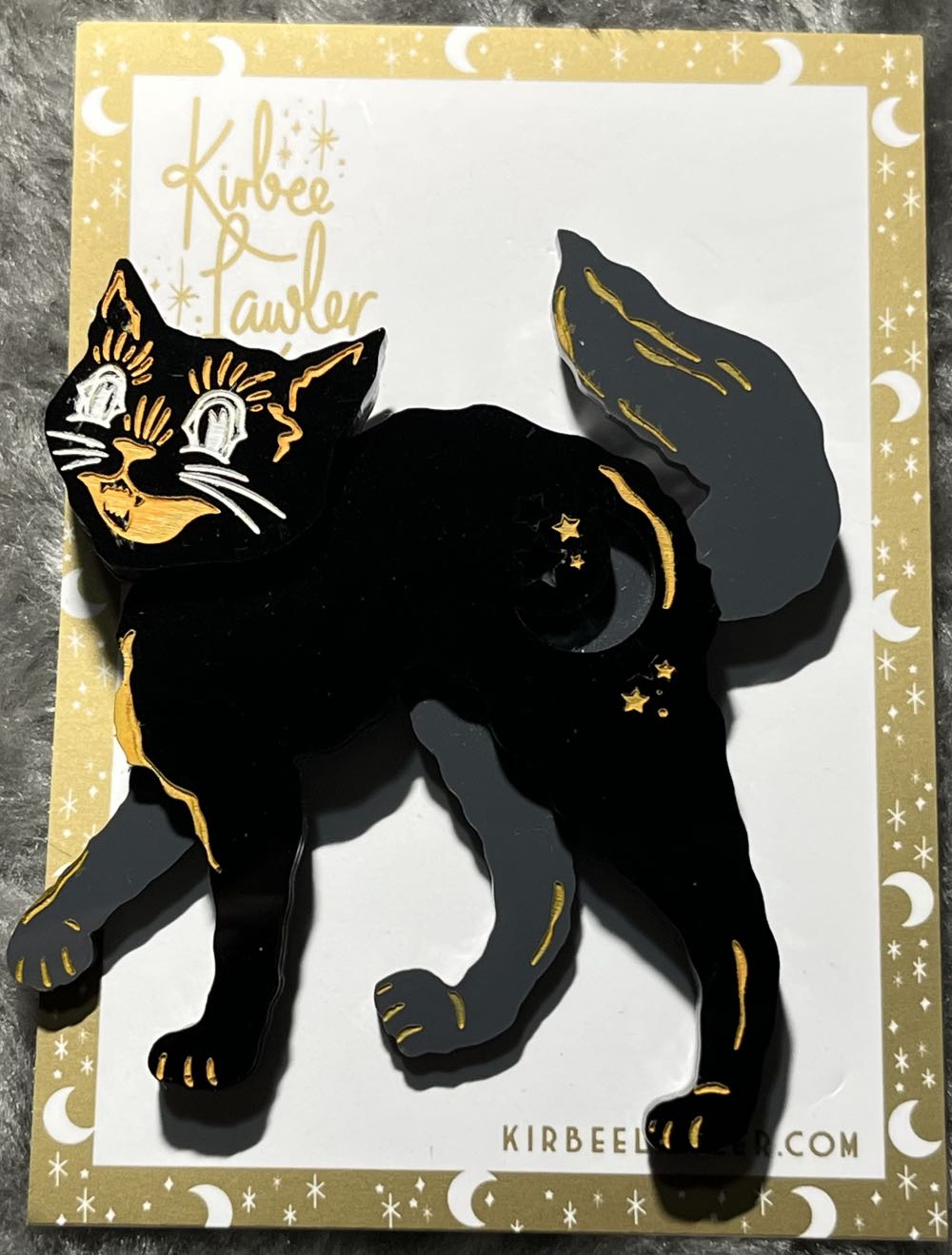 Kirbee Lawler - Lunar Cat (black) - Brooch pin collectible - Main Image 2