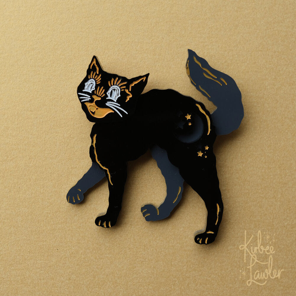 Kirbee Lawler - Lunar Cat (black) - Brooch pin collectible - Main Image 3