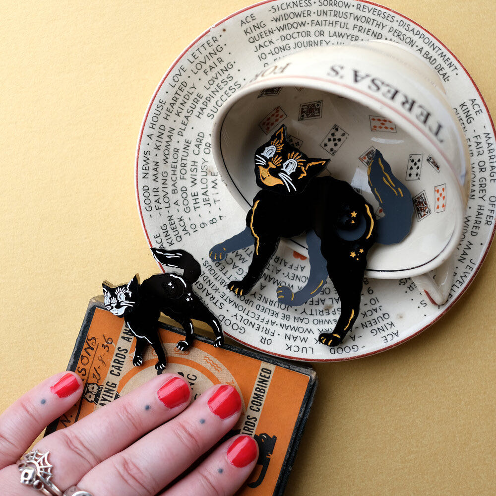 Kirbee Lawler - Lunar Cat (black) - Brooch pin collectible - Main Image 4