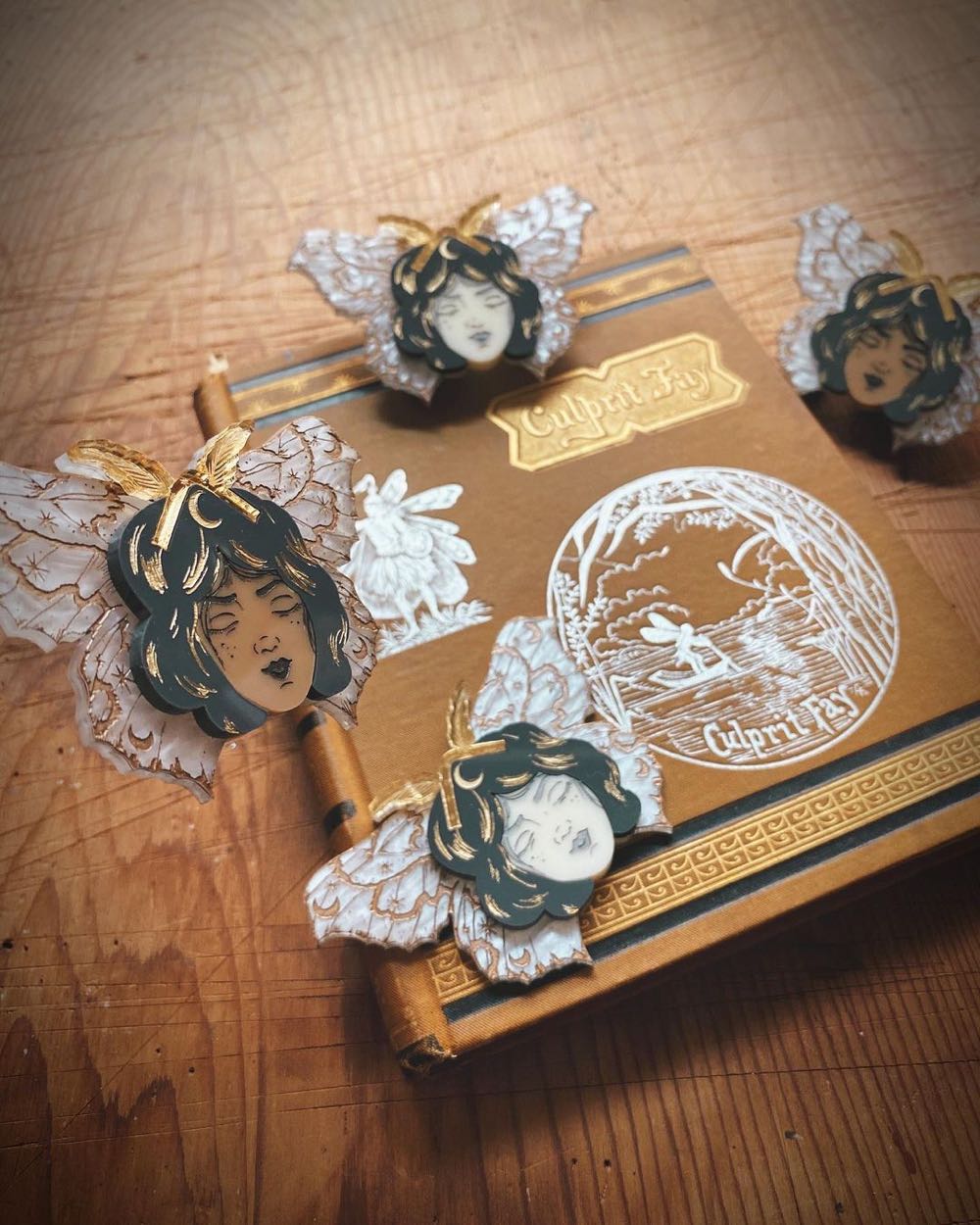 Kirbee Lawler - Moth Lady (light) - Brooch pin collectible - Main Image 3