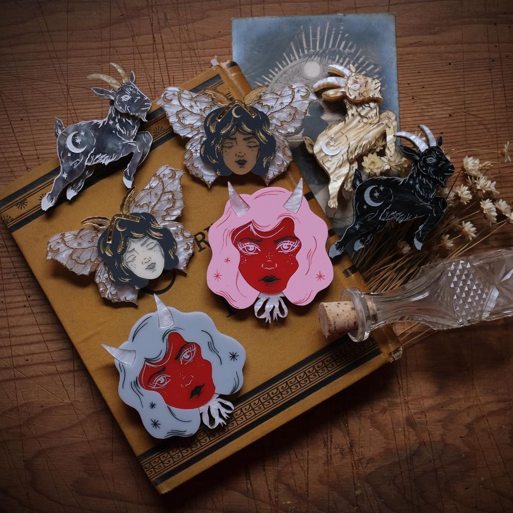 Kirbee Lawler - Moth Lady (light) - Brooch pin collectible - Main Image 4