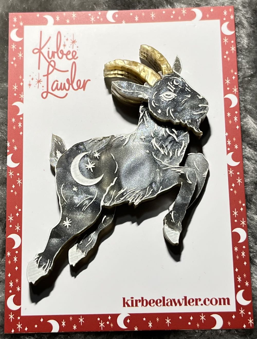 Kirbee Lawler - Lunar Goat (grey) - Brooch pin collectible - Main Image 2