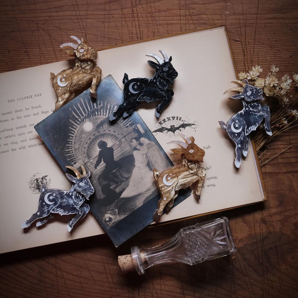 Kirbee Lawler - Lunar Goat (black) - Brooch pin collectible - Main Image 3