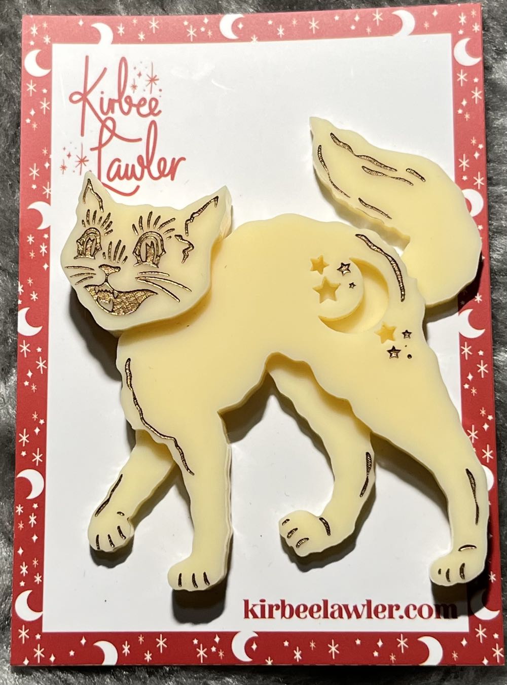 Kirbee Lawler - Lunar Cat (cream) - Brooch pin collectible - Main Image 2