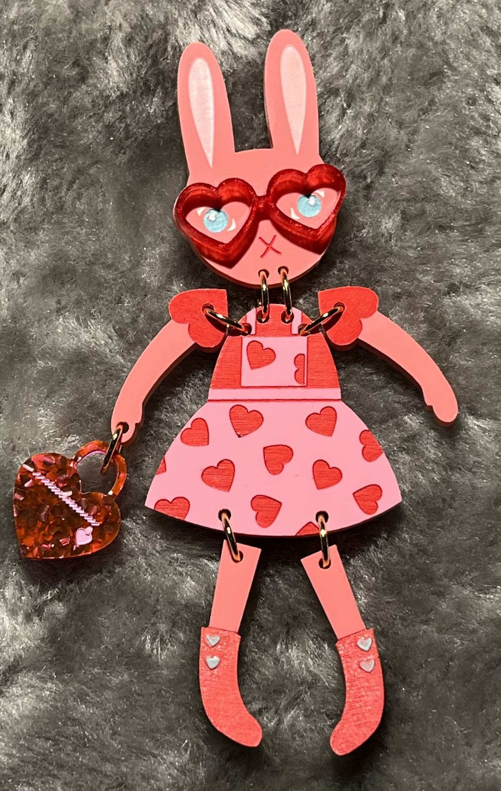 The Storybook Rabbit - Lola Love Sweetheart Bunny - Brooch pin collectible - Main Image 3