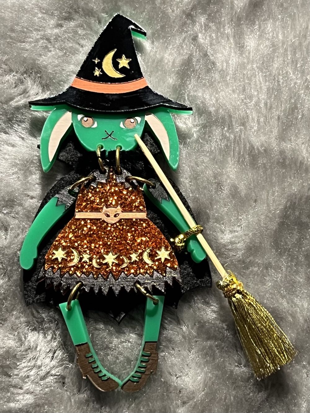 The Storybook Rabbit - Witch - Brooch pin collectible - Main Image 2