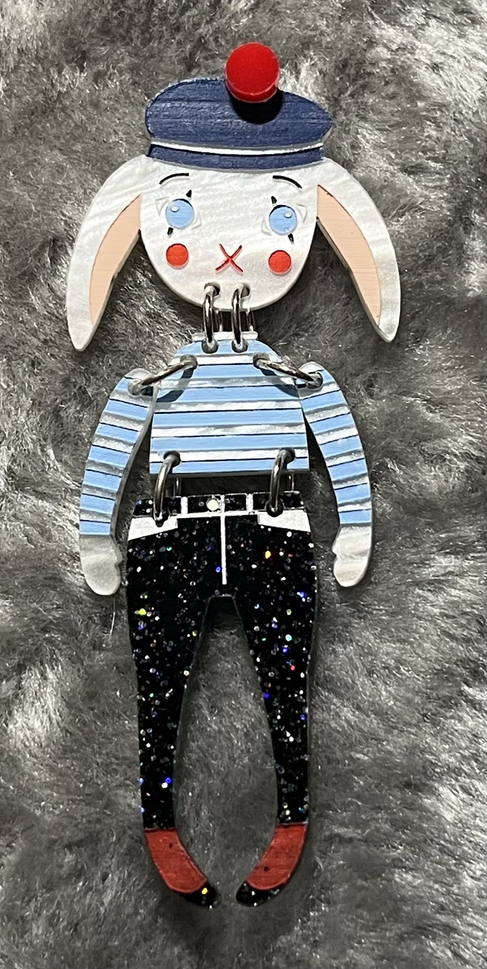 The Storybook Rabbit - Mime - Brooch pin collectible - Main Image 2