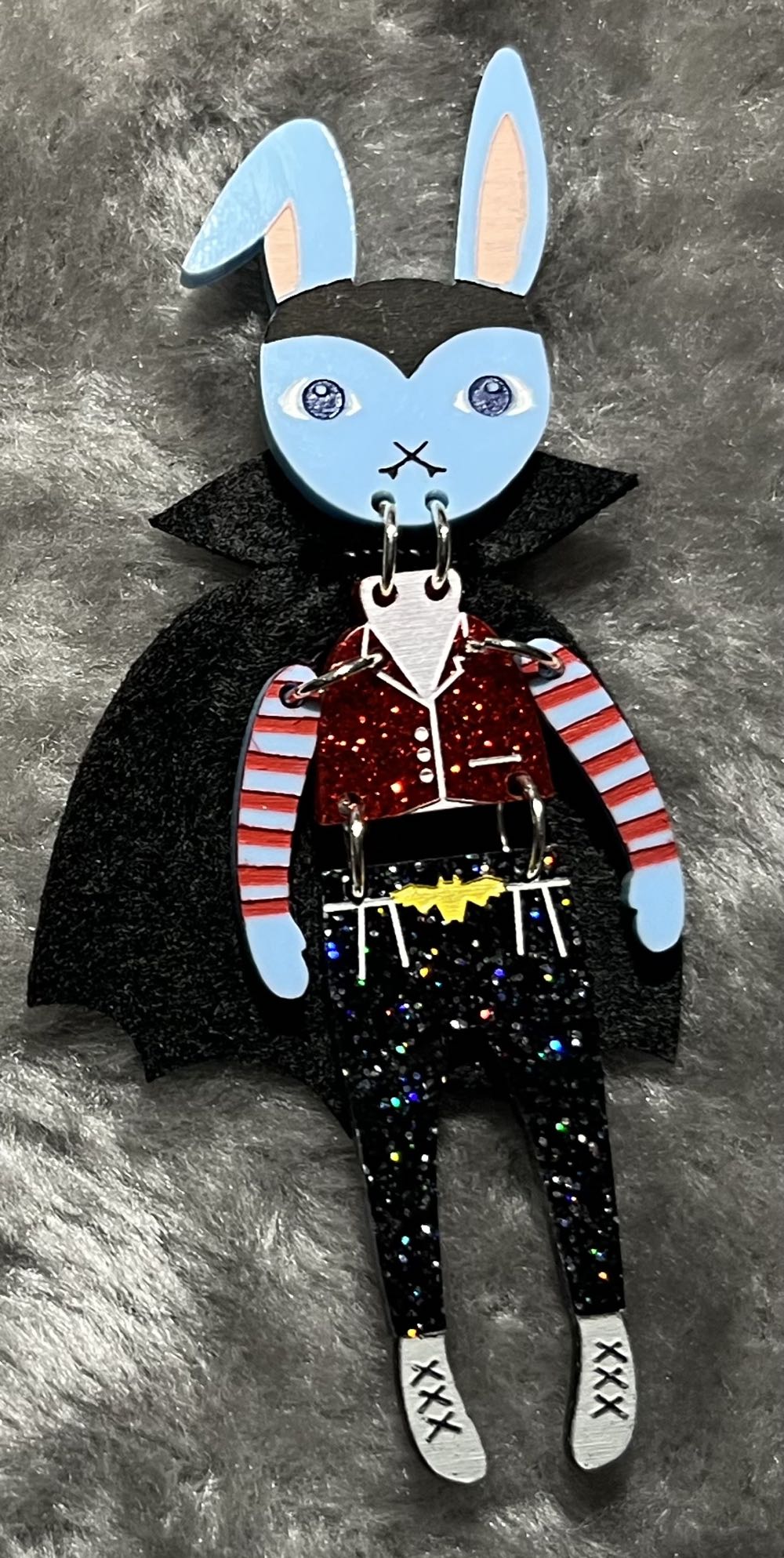 The Storybook Rabbit - Boris the Vampire Bunny - Brooch pin collectible - Main Image 2