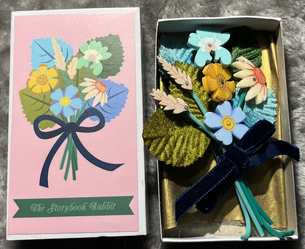 The Storybook Rabbit - Corsage Bouquet (blue) - Brooch pin collectible - Main Image 3