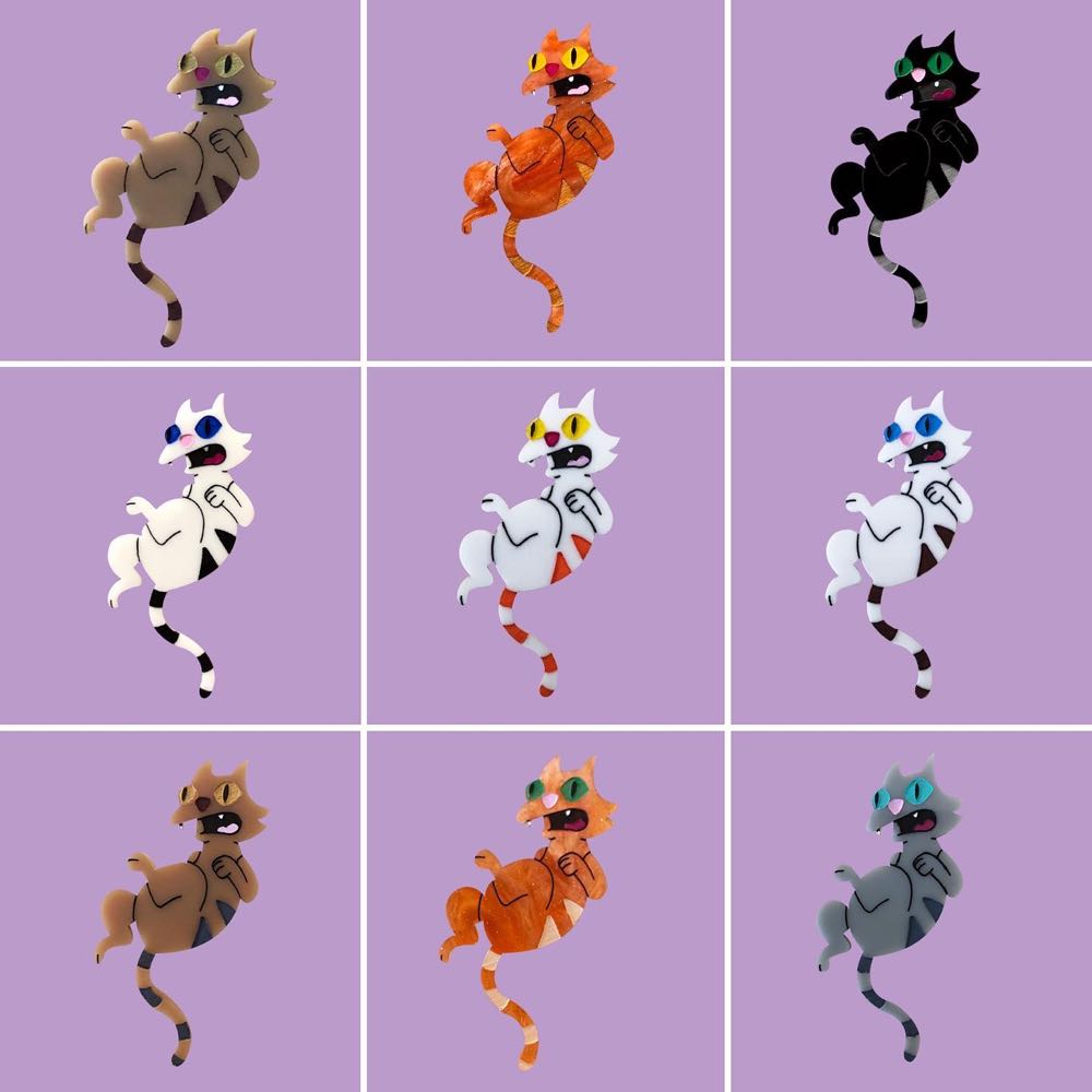 Made by Emma Louise - Crazy Cat Lady - Brooch pin collectible - Main Image 2