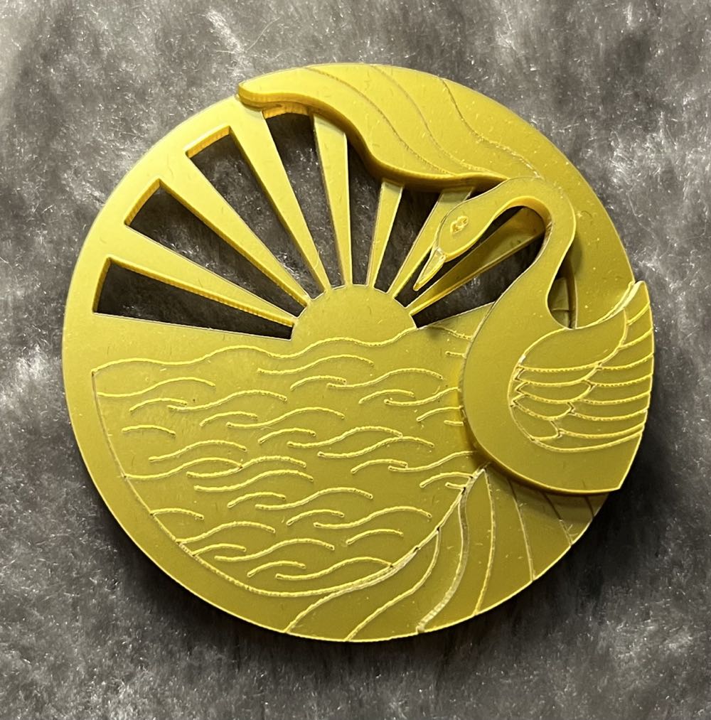 MissJ Designs - Golden Dawn Swan - Brooch pin collectible - Main Image 2