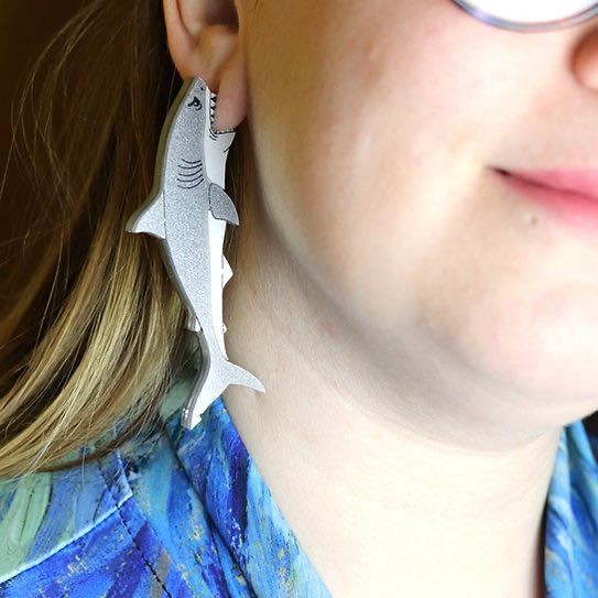 Gory Dorky - Great White Shark Earrings - Earrings pin collectible - Main Image 3