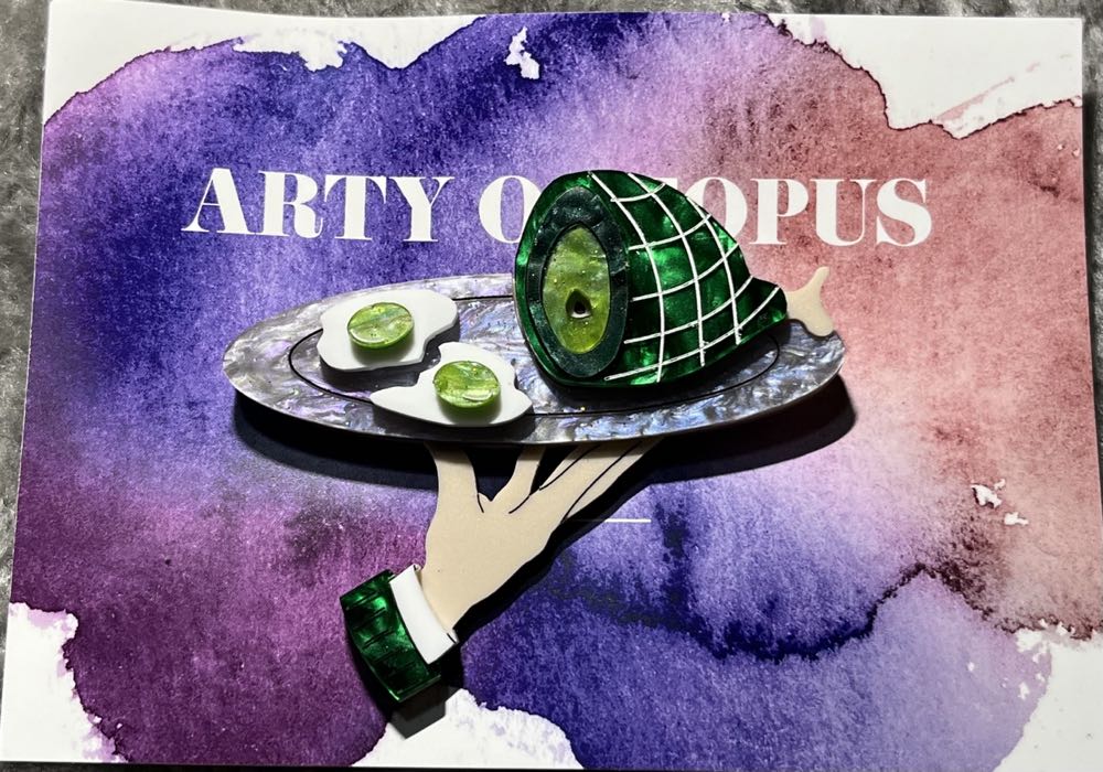 Arty Octopus - Green Eggs and Ham - Brooch pin collectible - Main Image 3