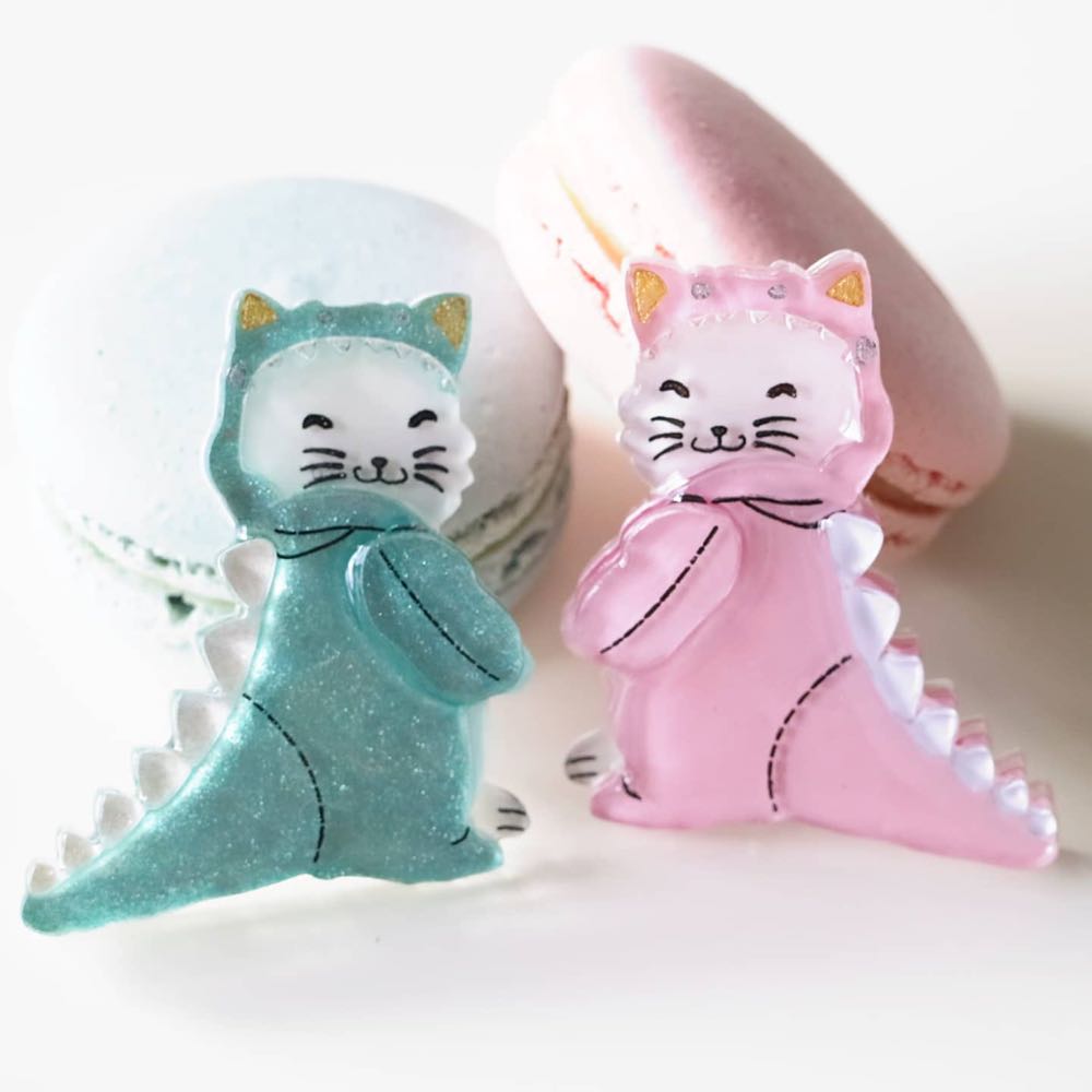 Vera Chan - Dino Cat (small pink) - Brooch pin collectible - Main Image 4