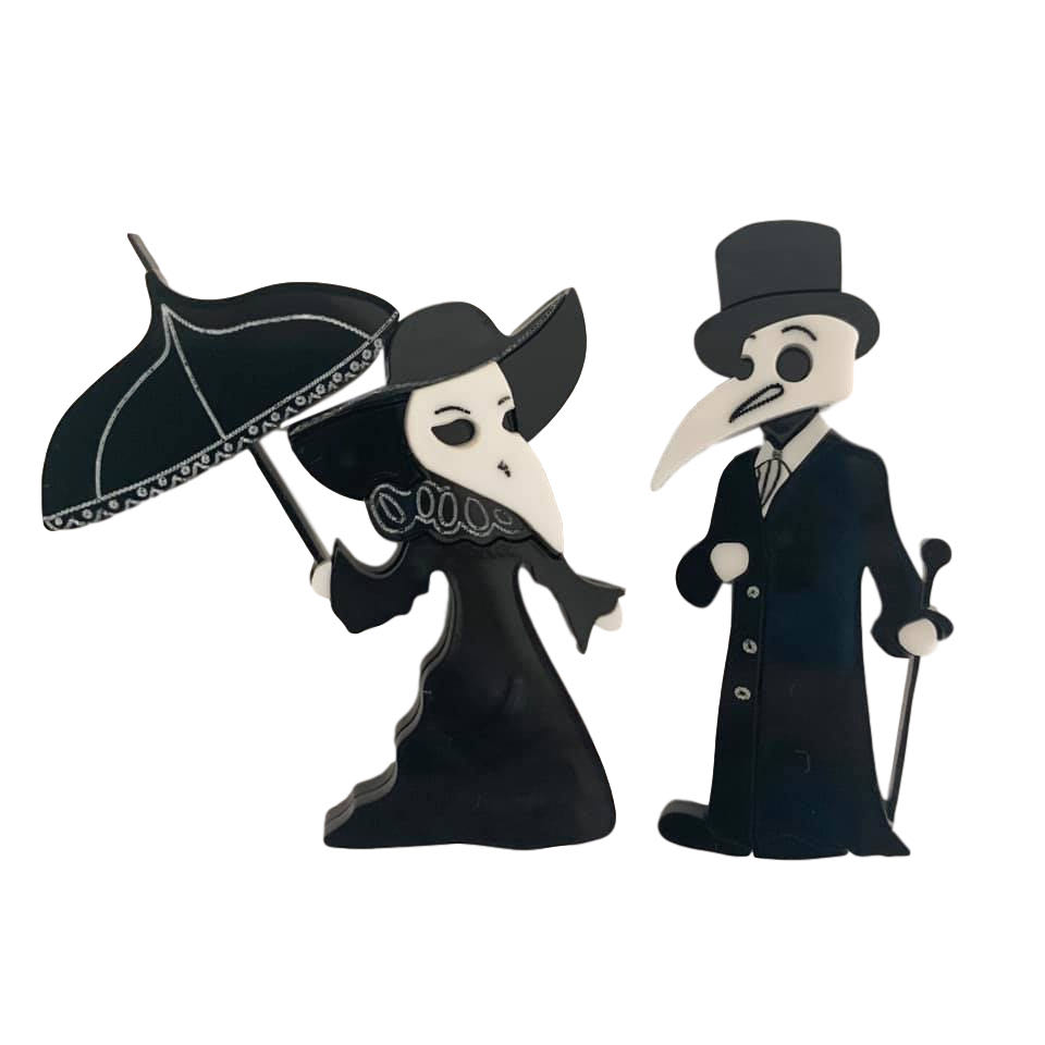 Wintersheart - Elegant Plague Doctor (female) - Brooch pin collectible - Main Image 3