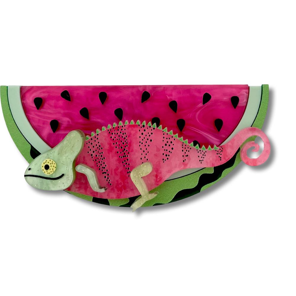 Wintersheart - Watermelon Chameleon - Brooch pin collectible - Main Image 2