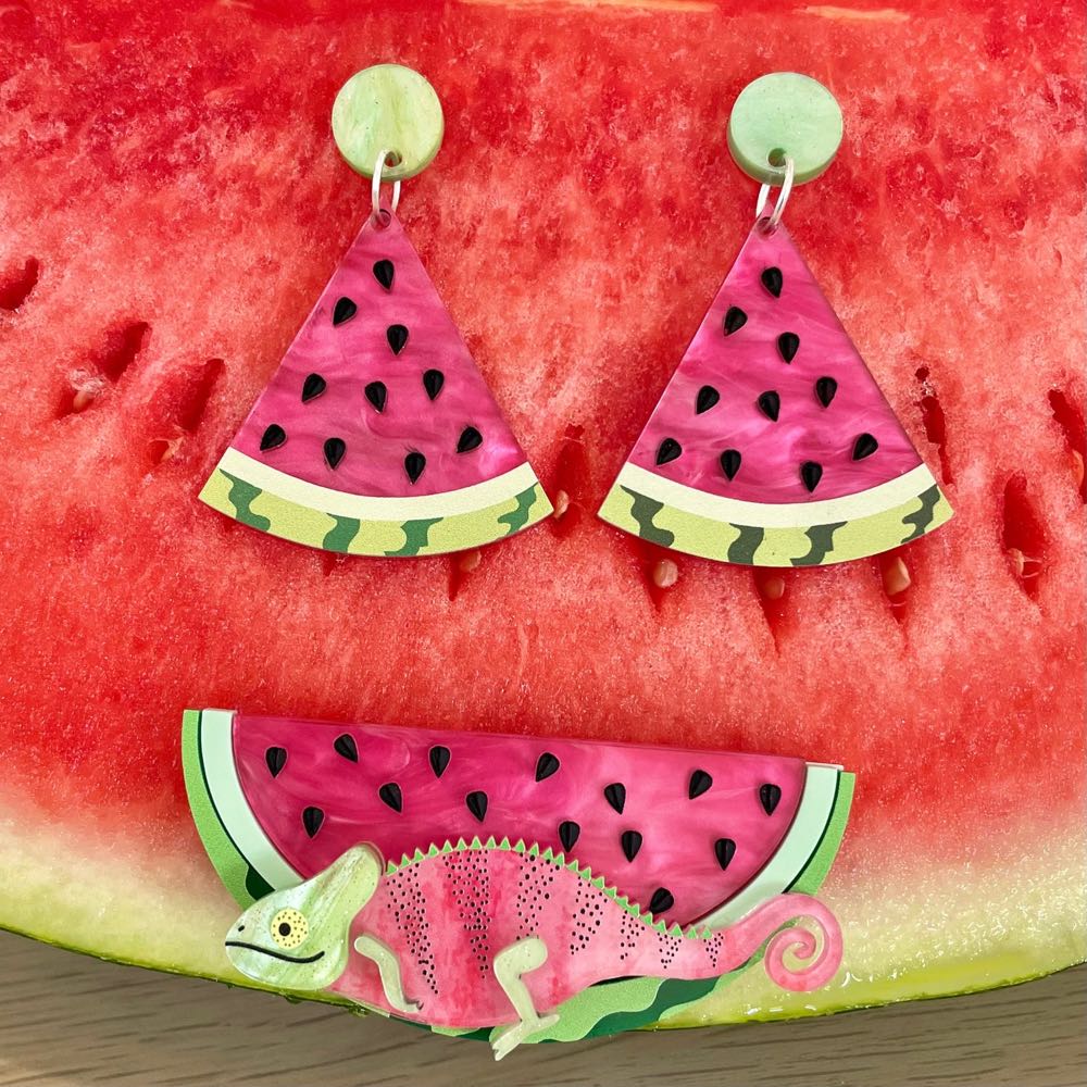 Wintersheart - Watermelon Chameleon - Brooch pin collectible - Main Image 3