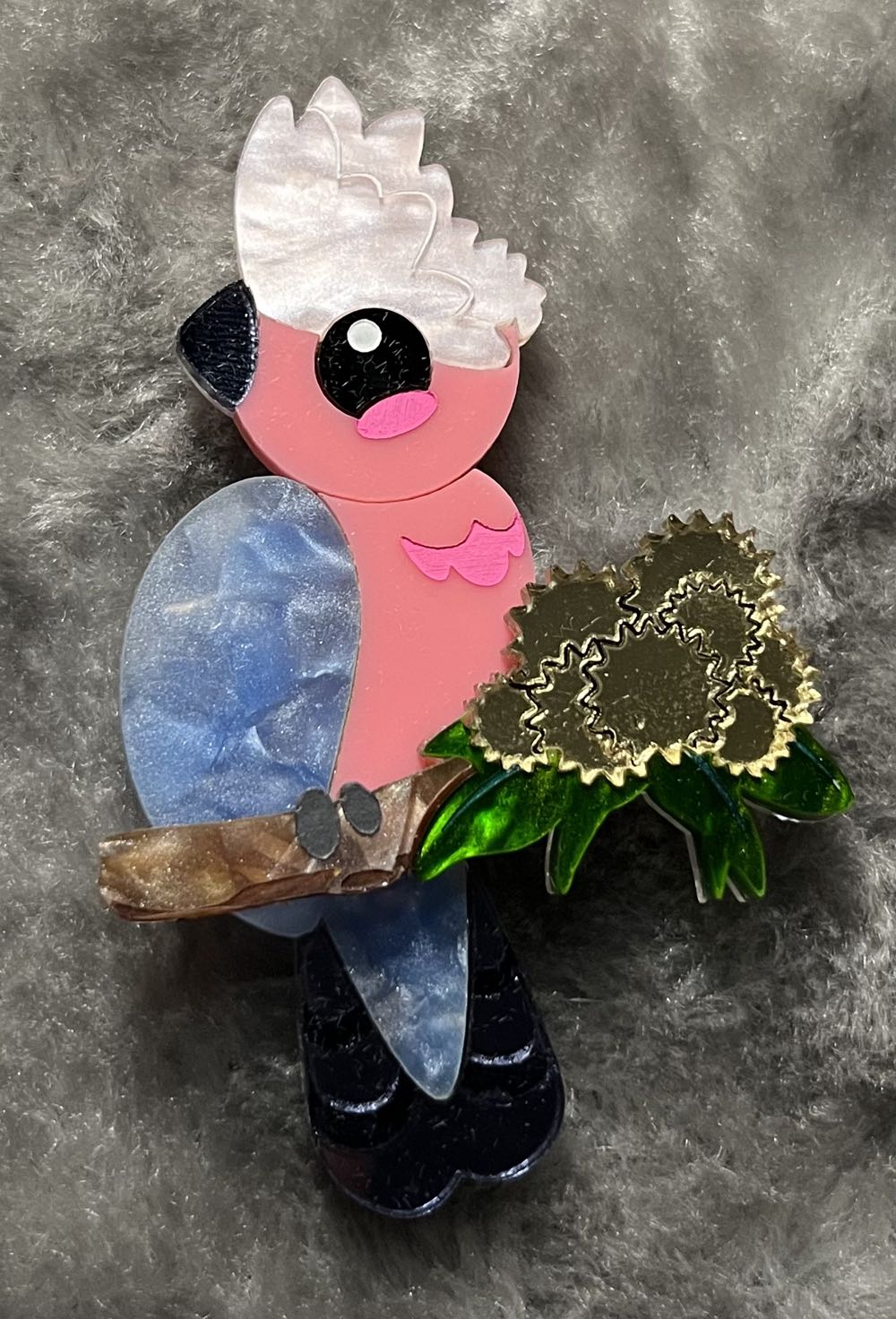 Binkabu - Galah Amongst the Wattle - Brooch pin collectible - Main Image 2