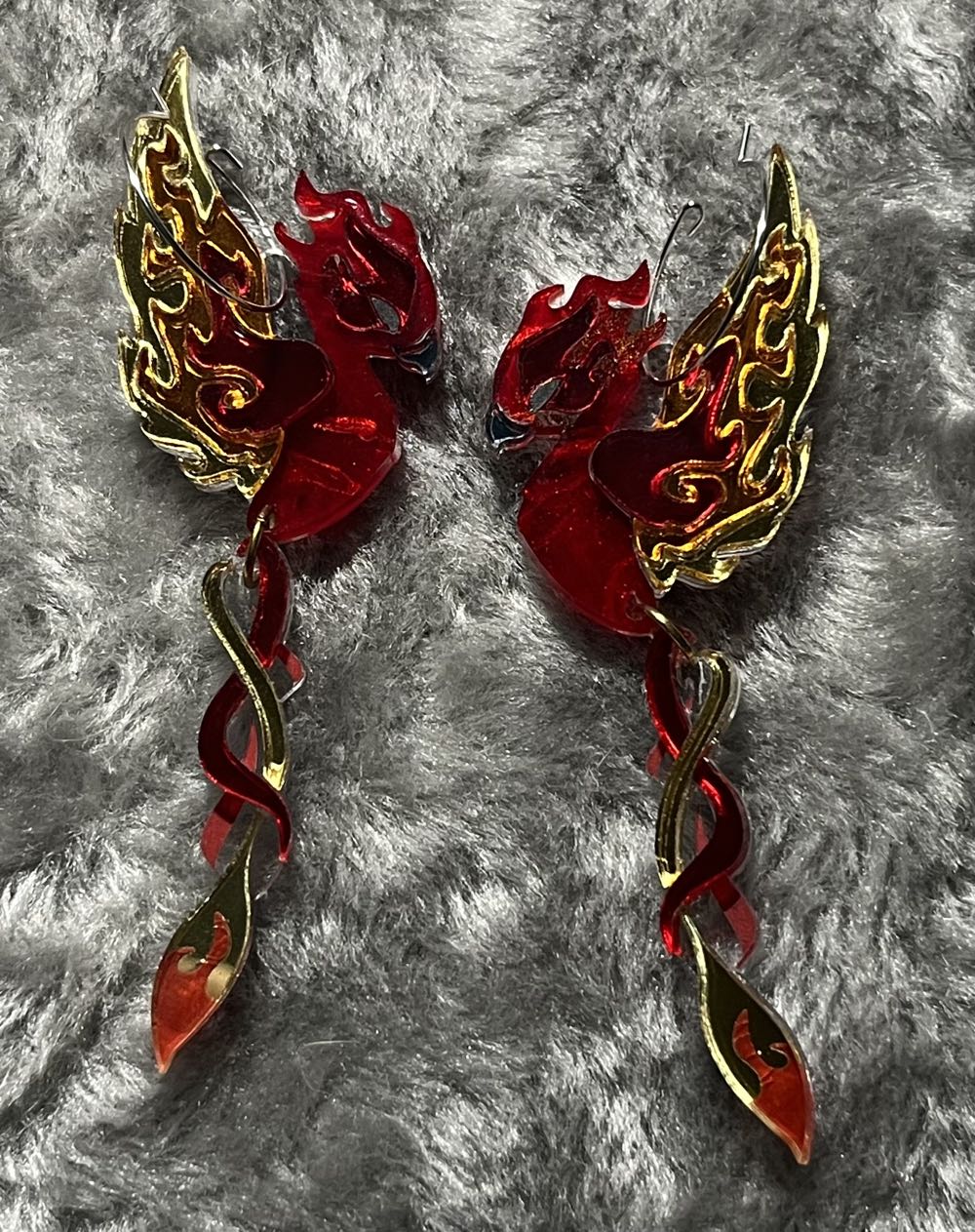 Binkabu - Elemental Fire Bird Dangles - Earrings pin collectible - Main Image 2