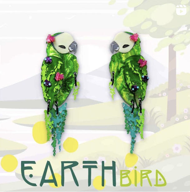 Binkabu - Elemental Earth Bird Dangles - Earrings pin collectible - Main Image 3