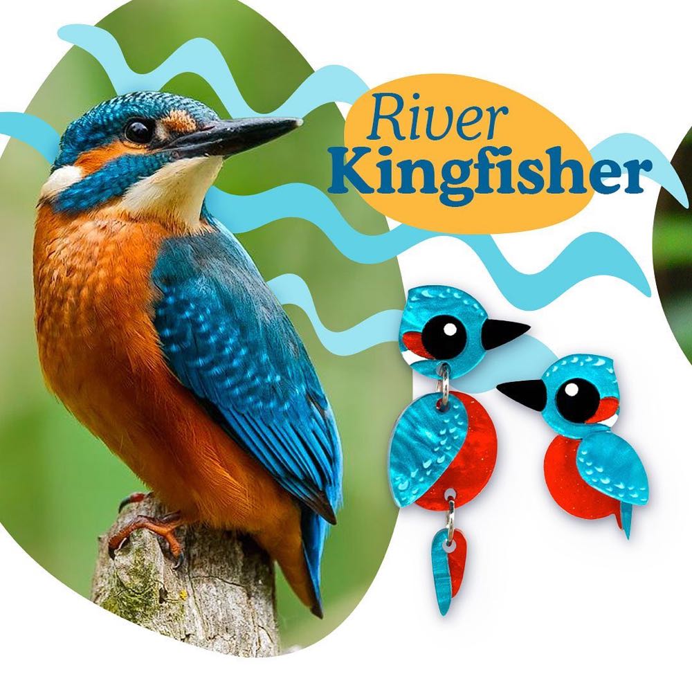 Binkabu - River Kingfisher Studs  pin collectible - Main Image 3