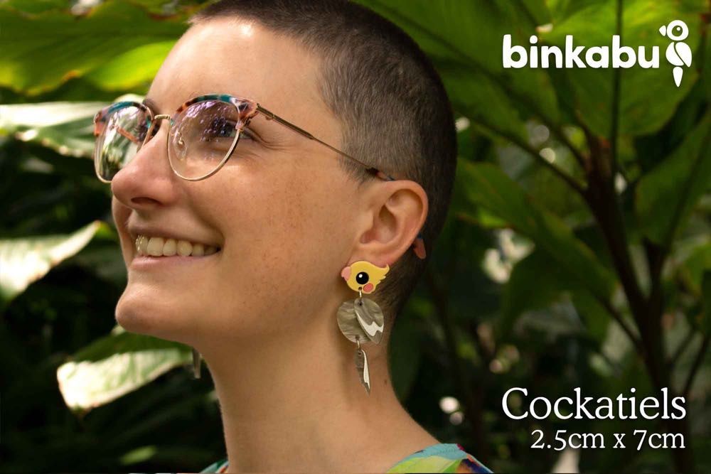 Binkabu - Cockatiel Dangles - Earrings pin collectible - Main Image 4