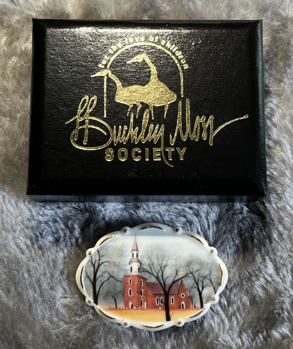 P. Buckley Moss Society - 2004 Briton Parish Church - Ceramic Brooch pin collectible - Main Image 4