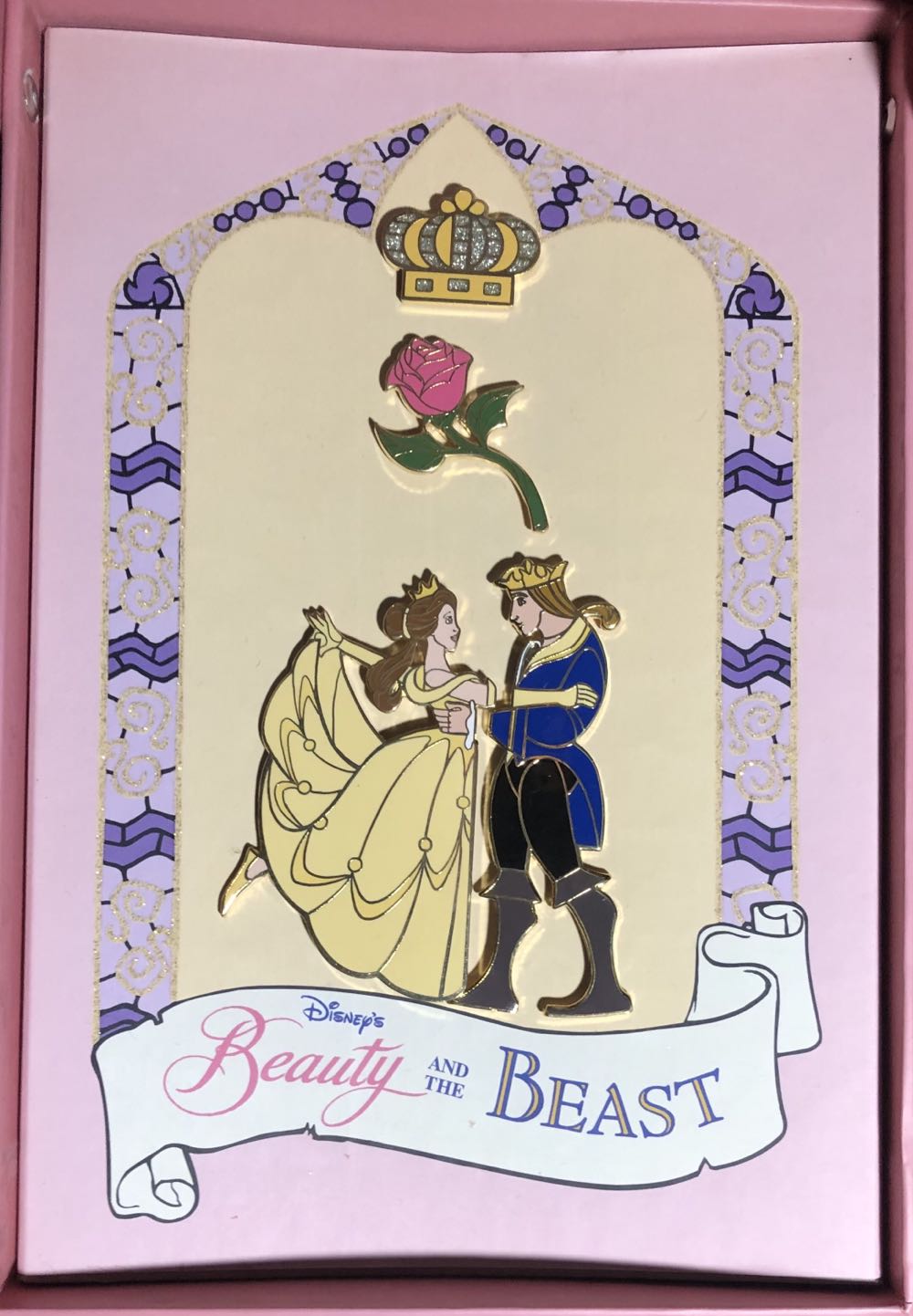 Disney’s Beauty And The Beast Stained Glass Pin Set & Keepsake Box  pin collectible - Main Image 3