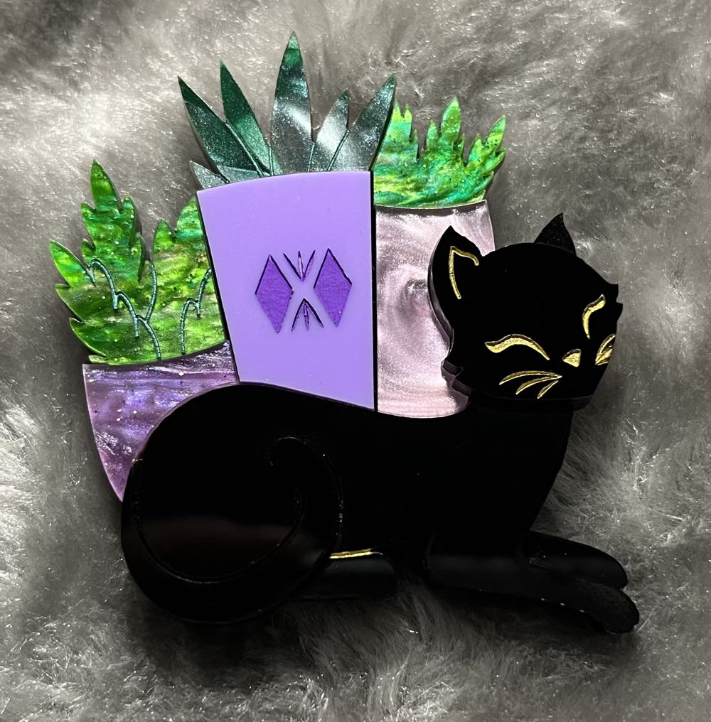 Peppy Chapette - Black Planter Kitty - Brooch pin collectible - Main Image 2