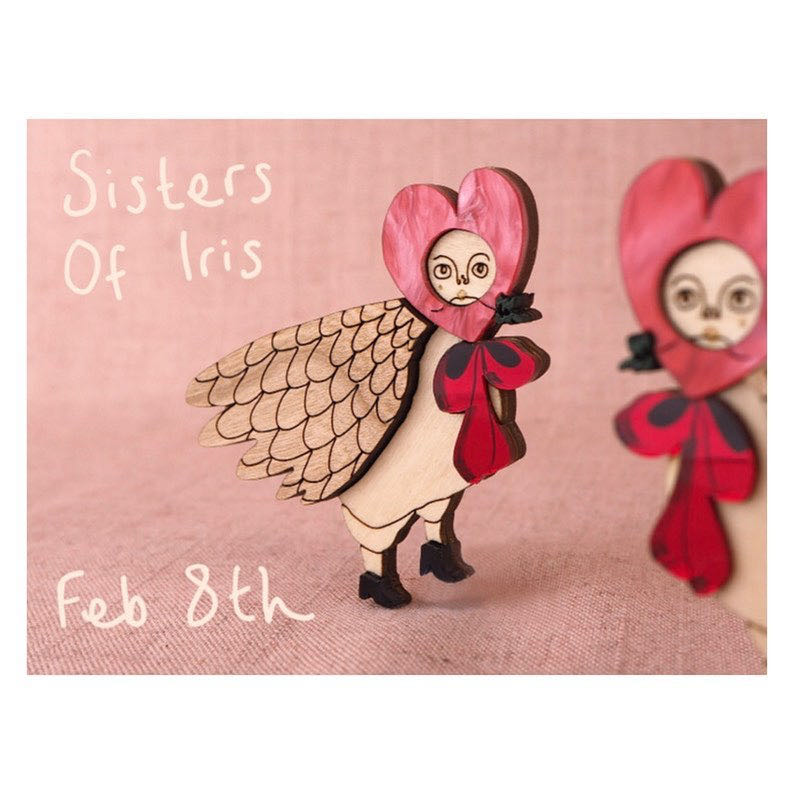 Lou Clarke - Sisters of Iris Two Turtle Doves - Brooch pin collectible - Main Image 3