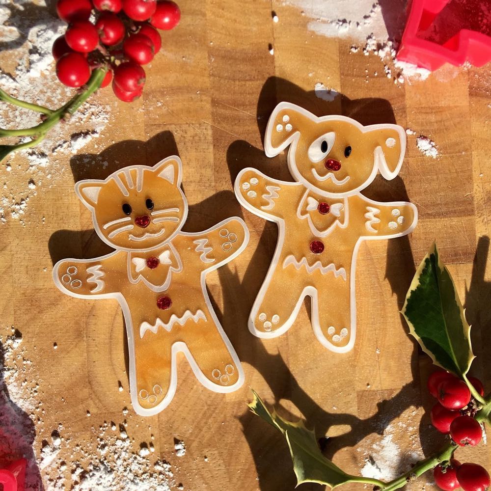 Danger Monkey Designs - Gingerbread Kitty - Brooch pin collectible - Main Image 3