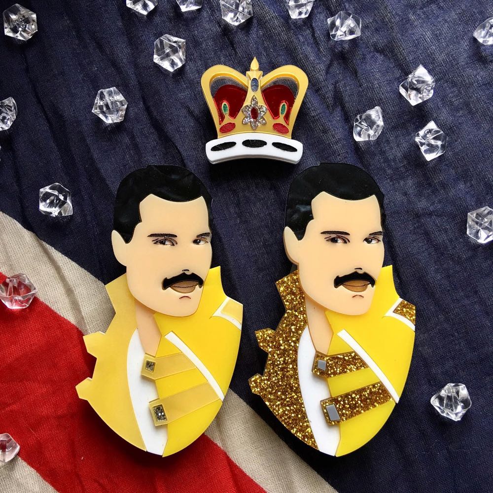 Danger Monkey Designs - Freddie Mercury with Crown - Brooch pin collectible - Main Image 3