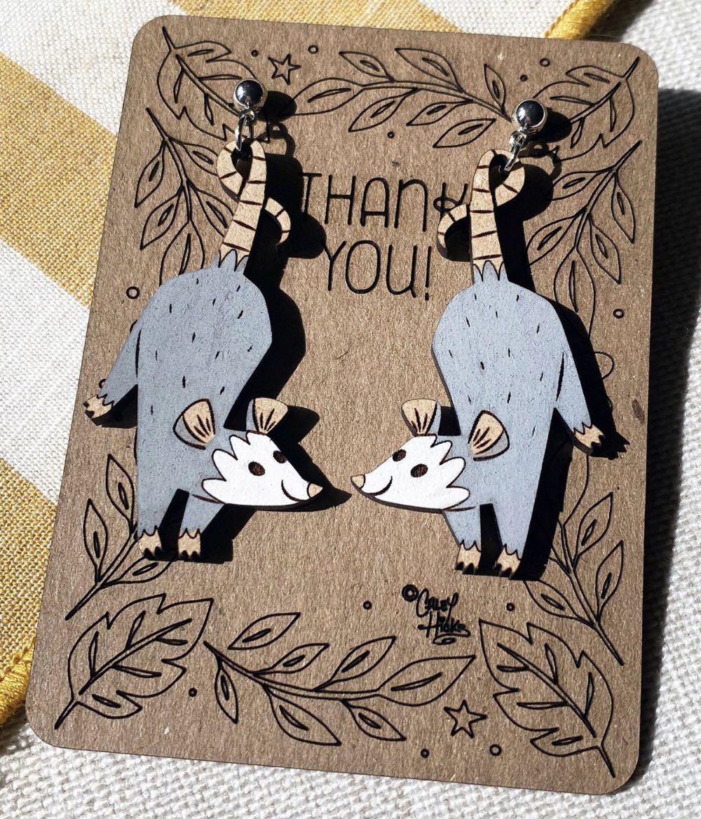 There Will Be Cute - Opossum Earrings - Earrings pin collectible - Main Image 2