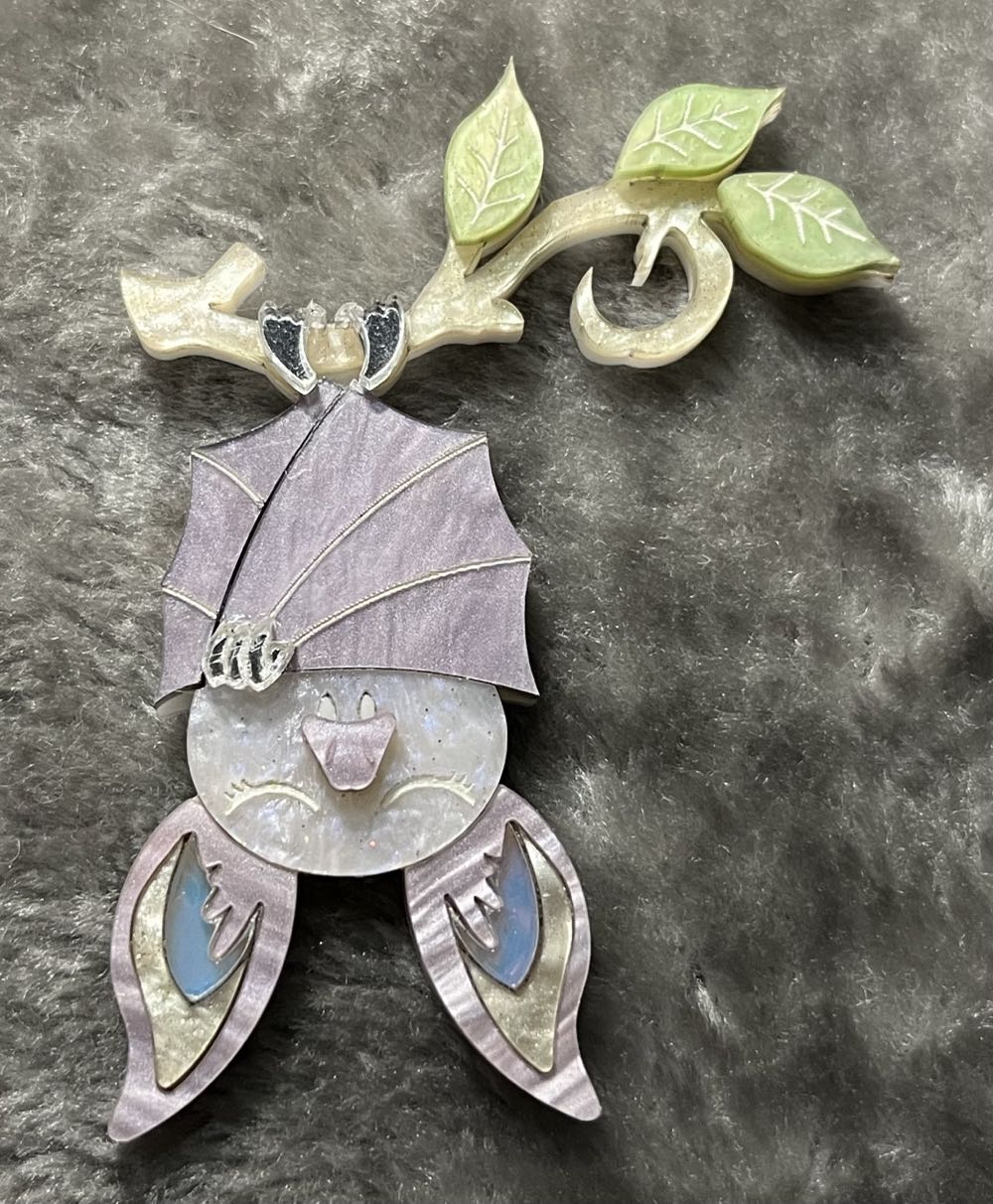 Wildworth Design Co - Opal Sleeping Bat - Brooch pin collectible - Main Image 2