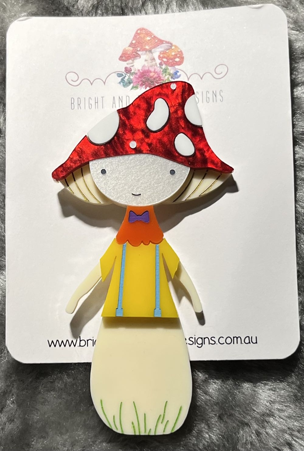Bright & Bubbly Designs - Mr. Mushroom - Brooch pin collectible - Main Image 3