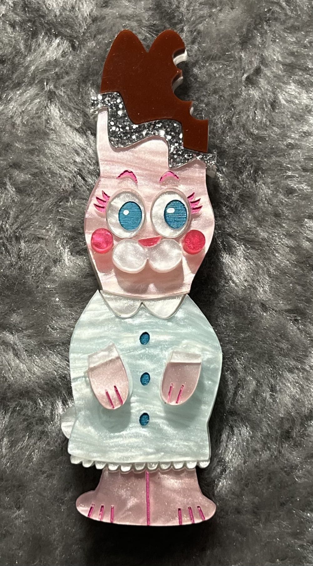 Boy Girl - Chocolate Bunny Girl - Brooch pin collectible - Main Image 2