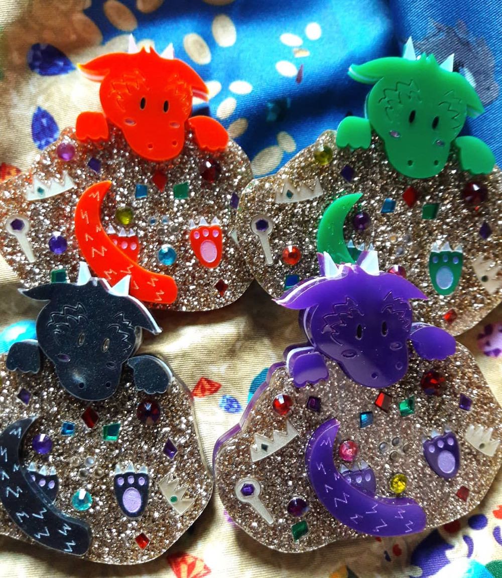 Pandacat - Baby Dragon Hoard - Brooch pin collectible - Main Image 3