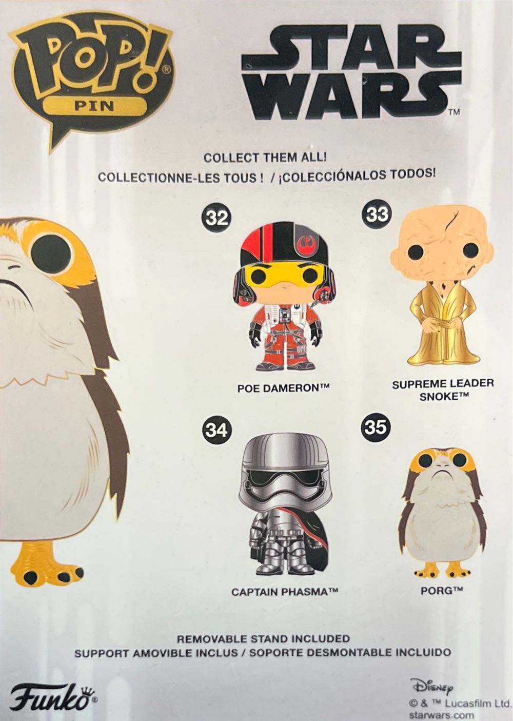 Funko Pop! Porg Enamel Pin 35 - Funko Pop! Pin pin collectible [Barcode 671803449718] - Main Image 2