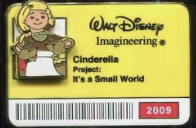 WDI -It’s a Small World ID Badge Series 2009 (Cinderella) pin collectible - Main Image 1