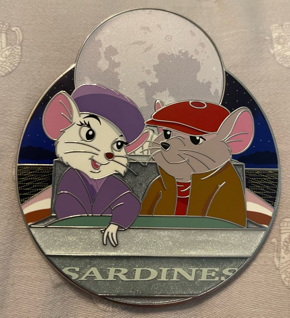 The Rescuers Bernard And Bianca In Flight With Moon “Affectionately Yours” Series - FANTASY (FlightsOFancyFantasyPins) Limited Edition Disney Pin - Fantasy pin collectible - Main Image 3