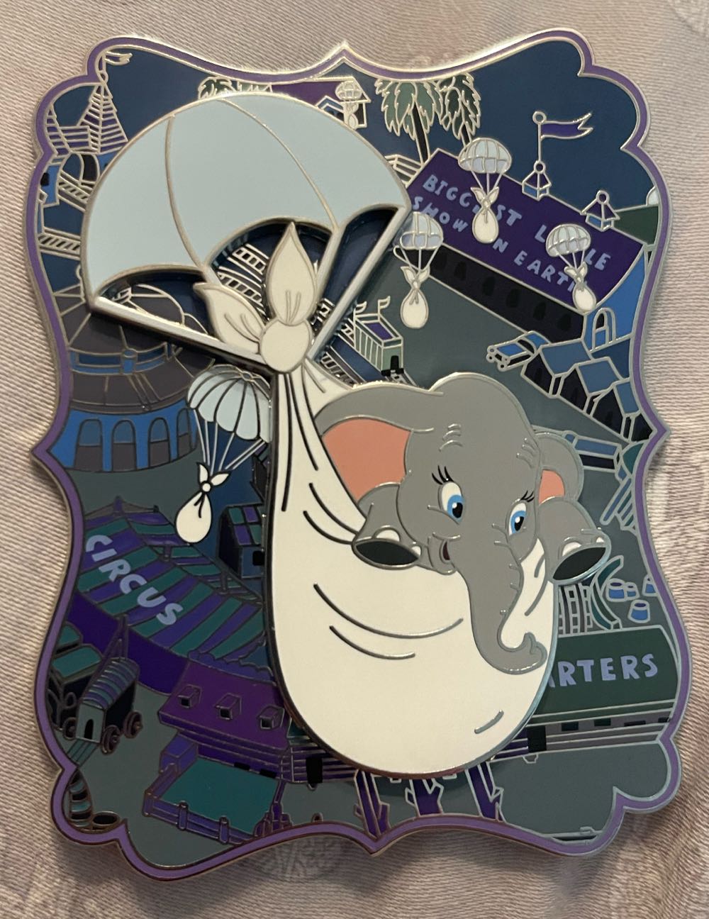 Dumbo Flying Above Circus “Under The BIGTOP” Series - FANTASY (FlightsOFancyFantasyPins) Limited Edition Disney Pin - Fantasy pin collectible - Main Image 3
